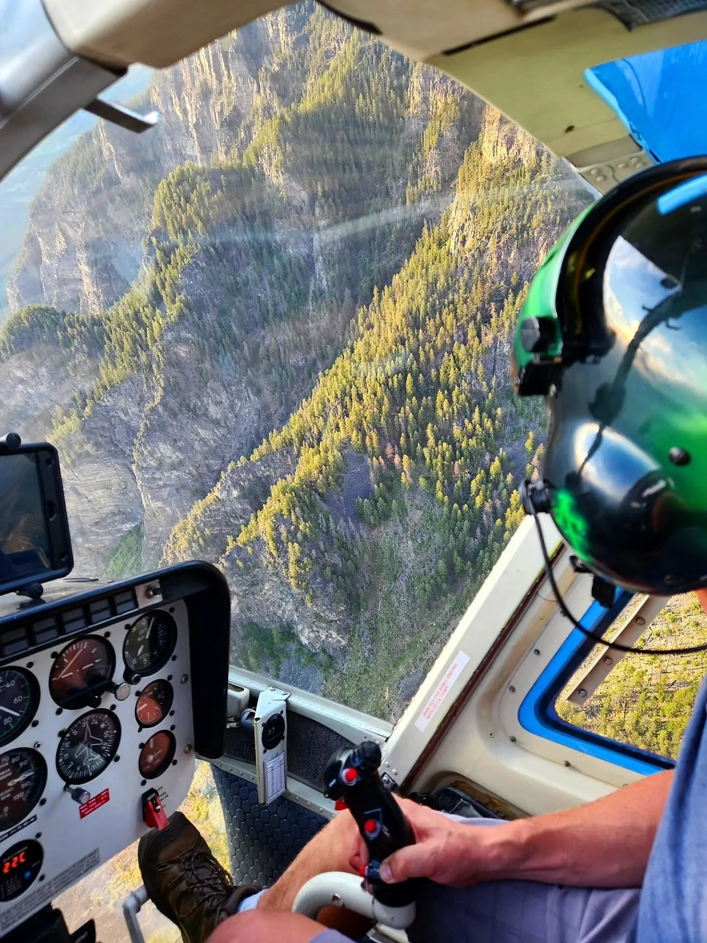 Helicopter against high-altitude sky